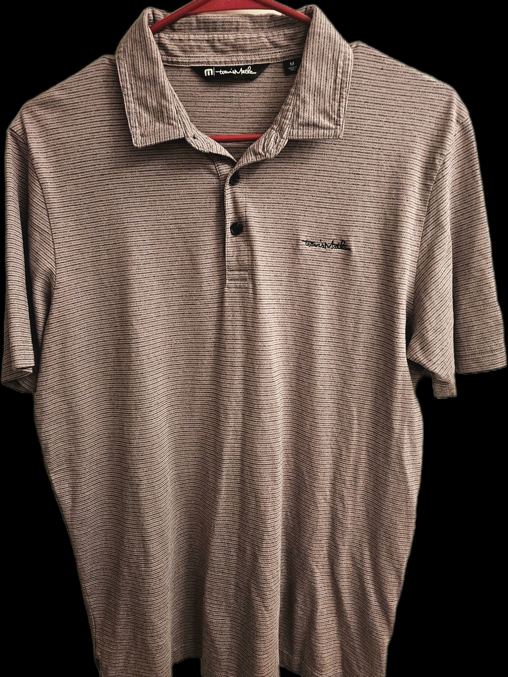 Travis Mathew Desert Canyon Golf Club Men's Striped Polo - Taupe